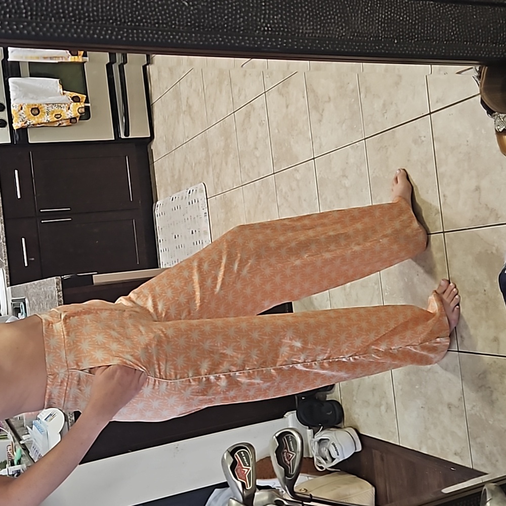 Palm tree zara silky pants with pockets